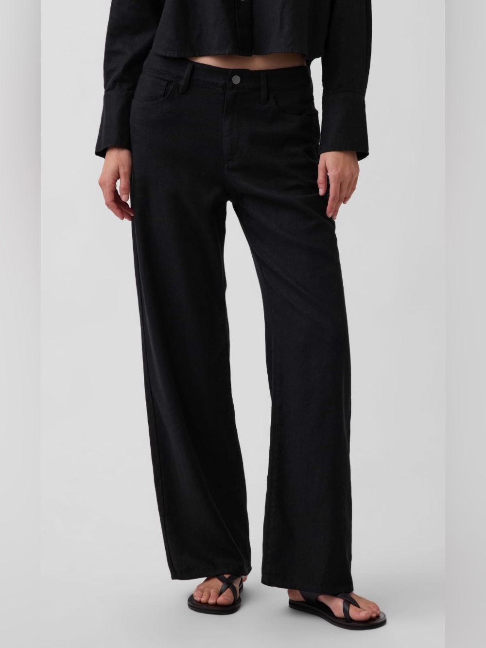 GAP Linen-Cotton Wide-Leg Pants